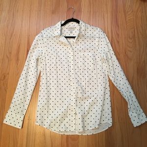 J. Crew polka dot button up shirt
