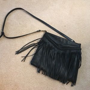 Black Crossbody Fringe Bag