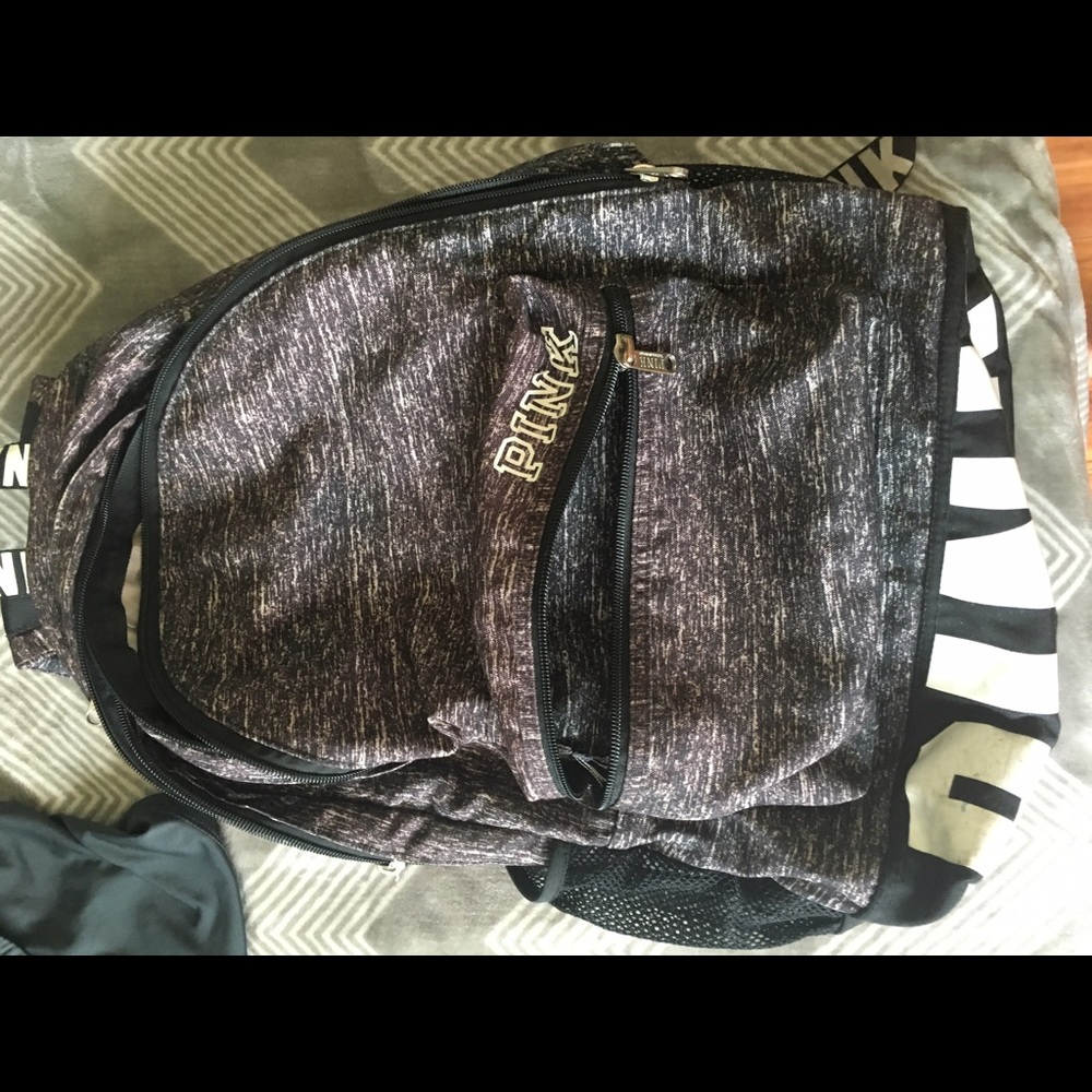 Victoria's Secret PINK Earl Grey backpack.