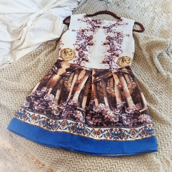 Dresses & Skirts - Textured Architecture-Print Mini Dress Dresses & Skirts - Textured Architecture-Print Mini Dress