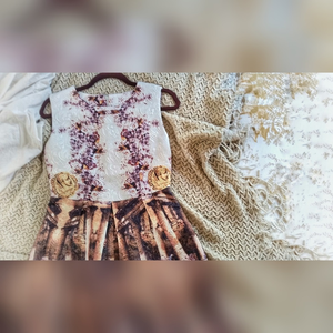 Dresses - Textured Architecture-Print Mini Dress Dresses - Textured Architecture-Print Mini Dress
