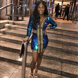 Pretty little Thing Anisha Green Sequin Bodycon