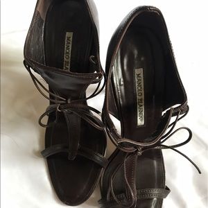 Manolo Blahnik sandals.