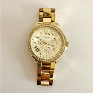 Gold Fossil Watch