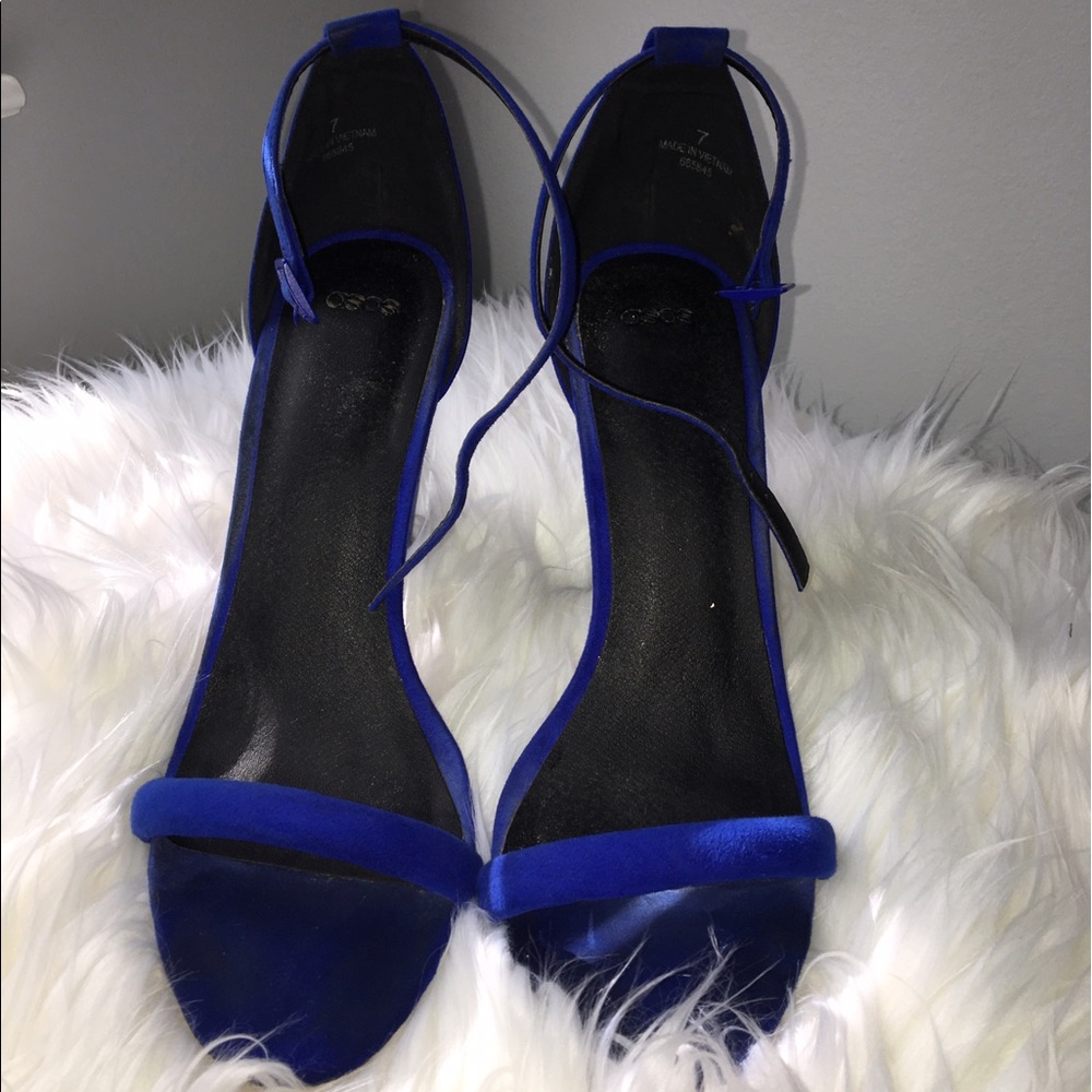 Asos Faux Blue Suede Heels