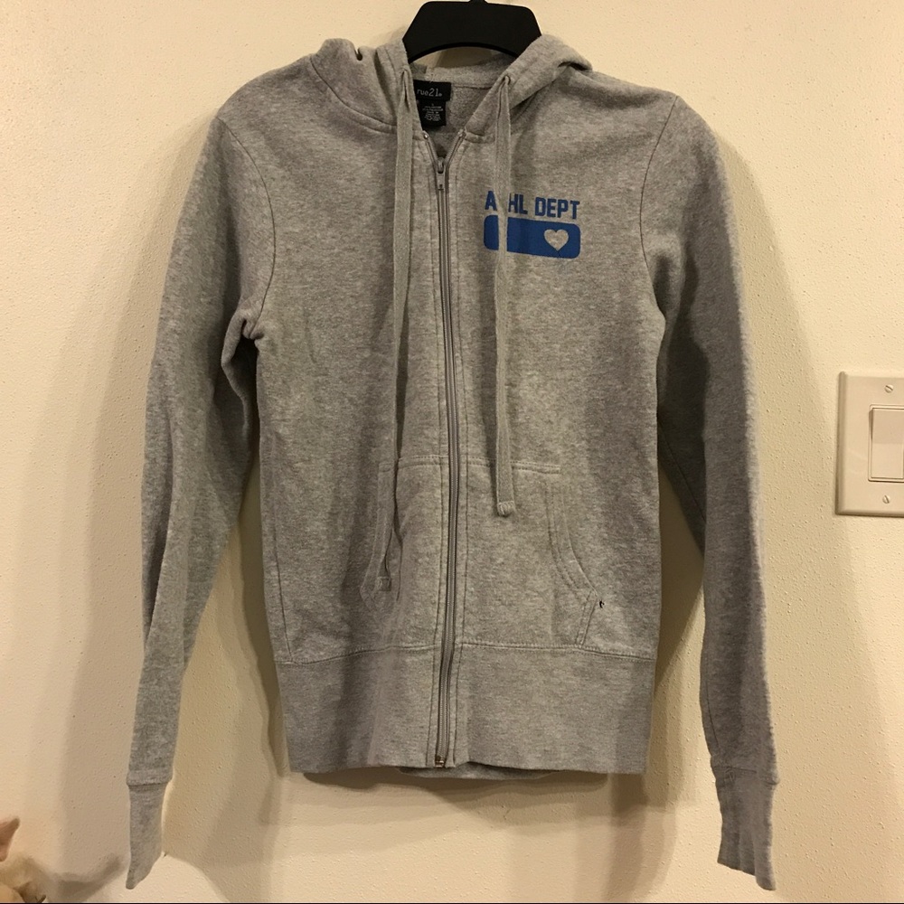 Gray zip up sweatshirt
