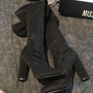 Over the Knee Glitter Missguided Sock Boots