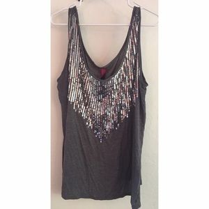 Sequenced Gray Tank Top