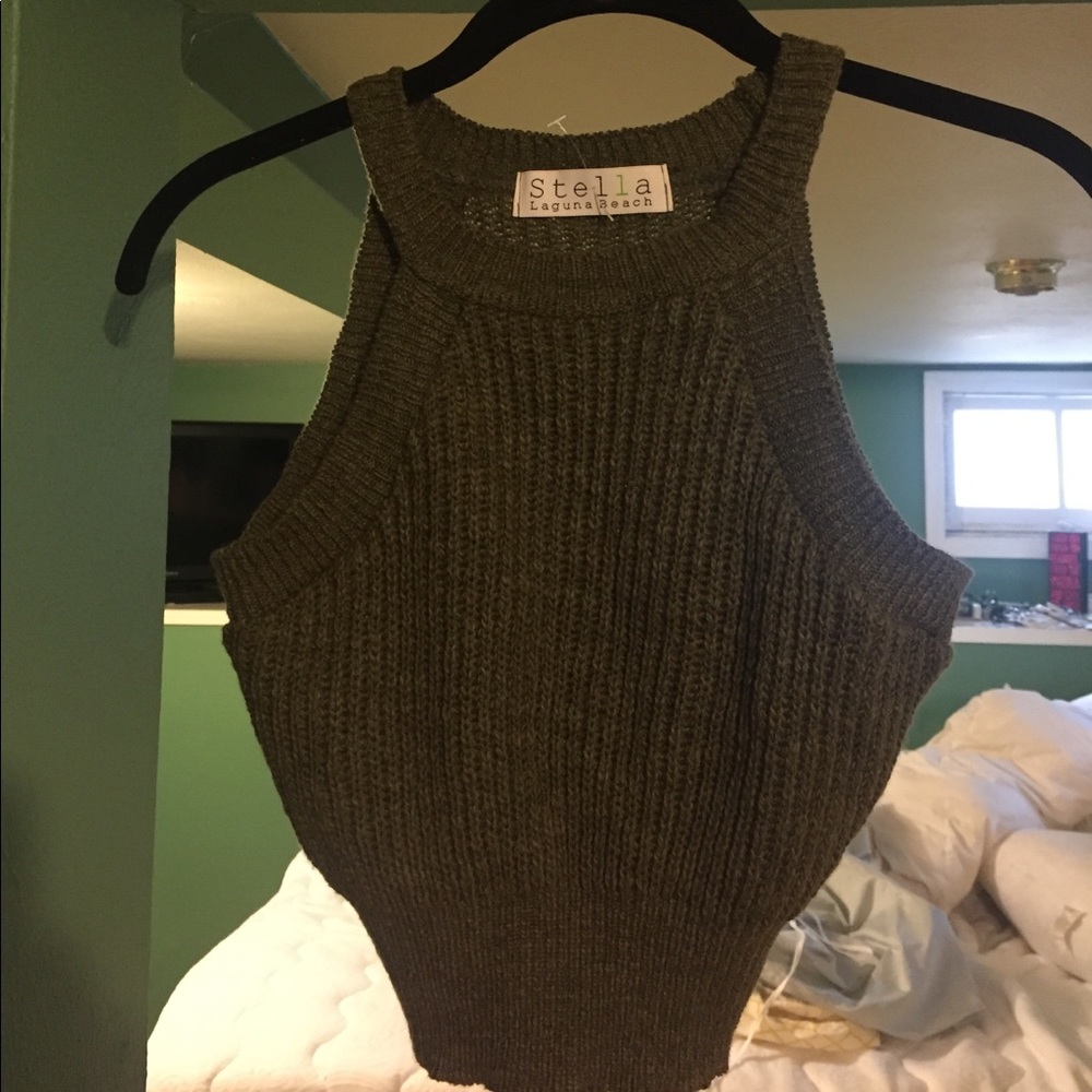 Crop top green tank