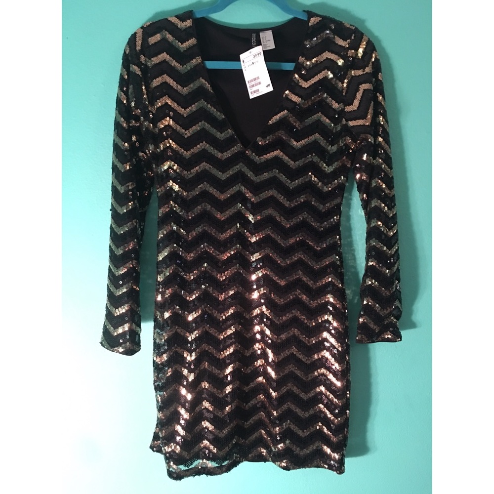 Black and Gold Chevron dress