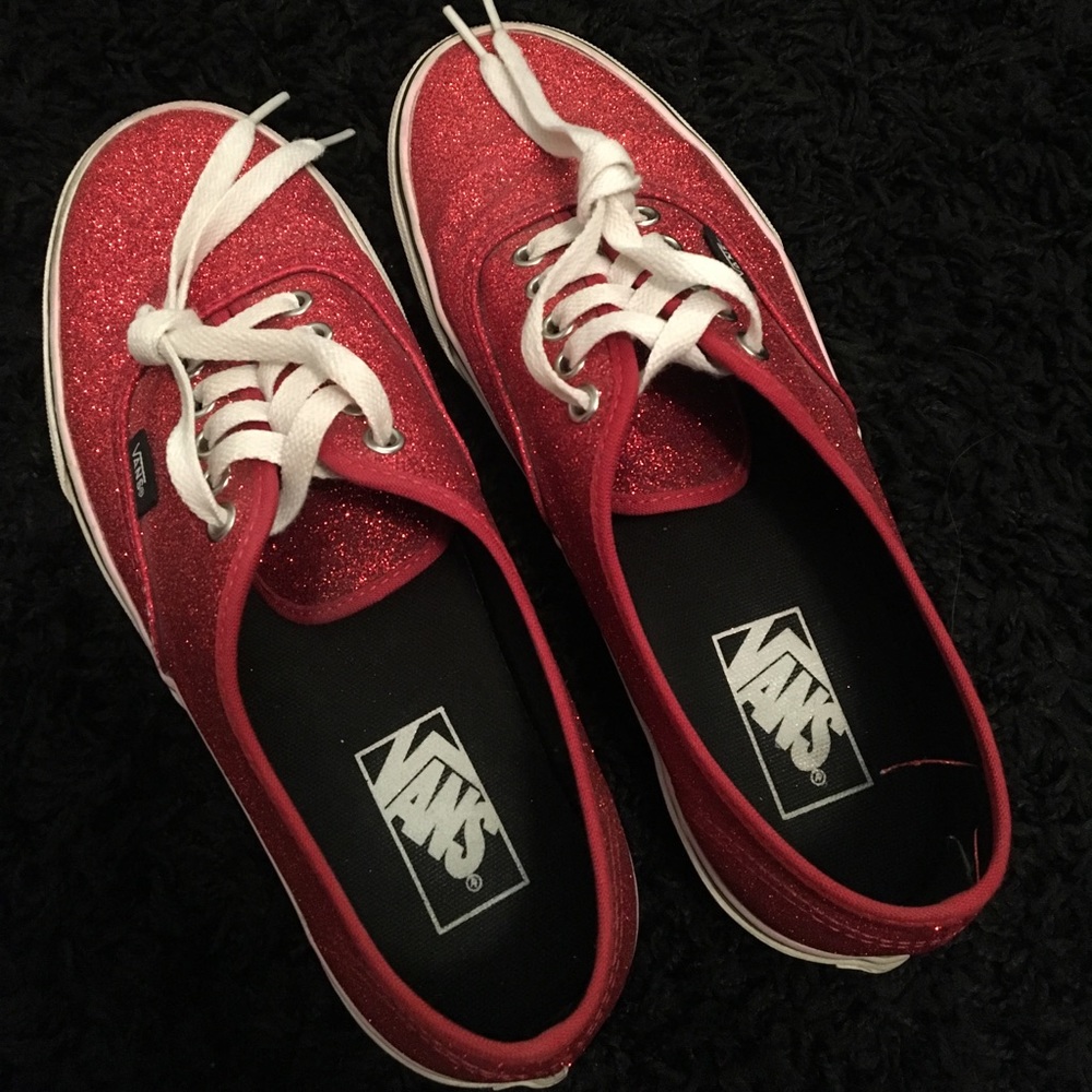 Vans Red Glitter Shoes