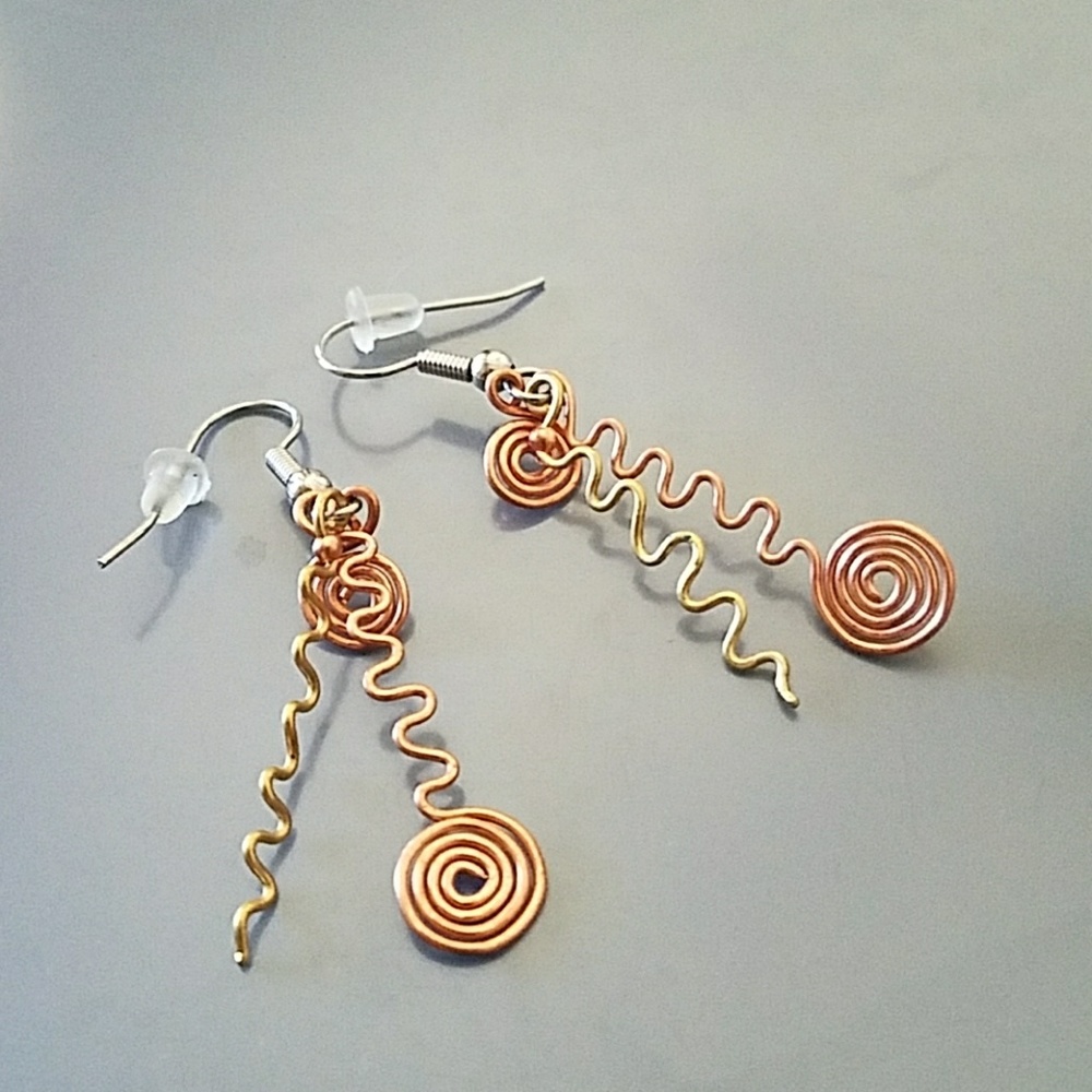Copper earrings from Santa Fe