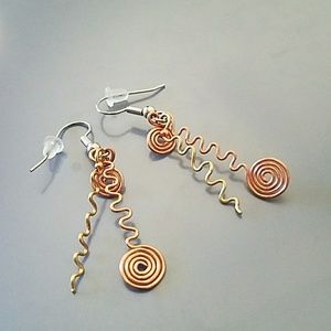 Copper earrings from Santa Fe