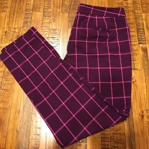 Purple Plaid Dress Pants