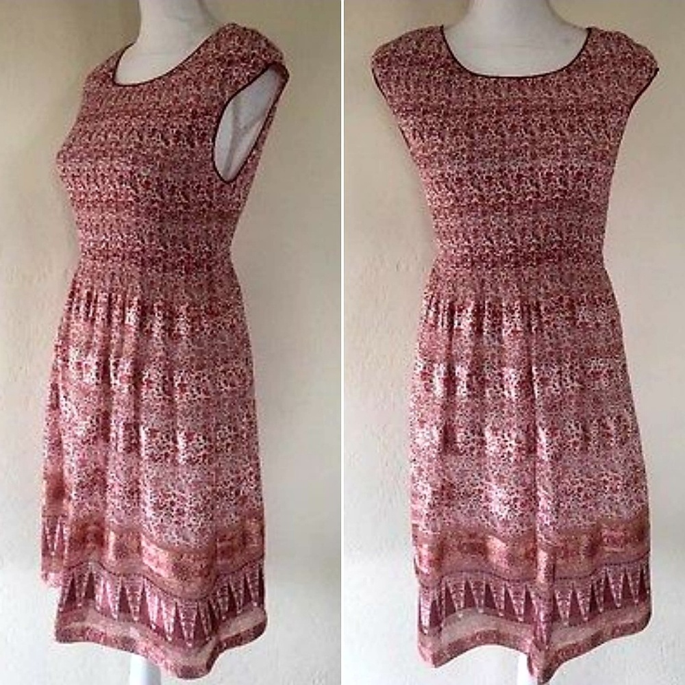 🎆HP 7/21🎆Max Studio Red Floral Babydoll Dress XS