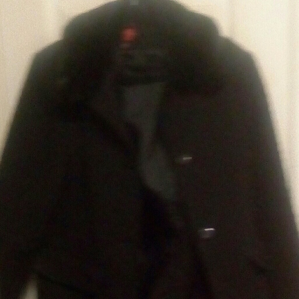 Black coat with side pockets