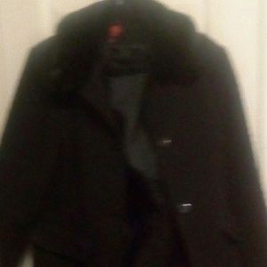 Black coat with side pockets