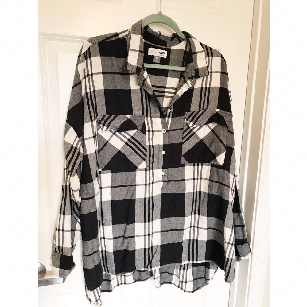 2XL Plaid half button up pullover