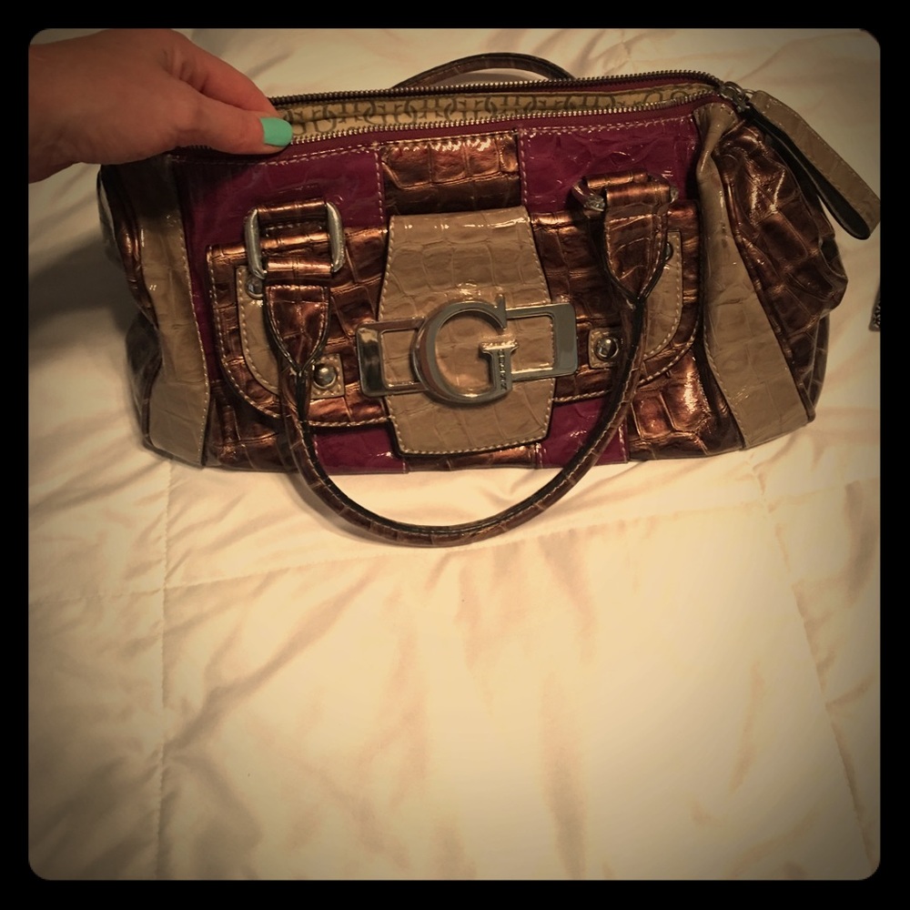 Guess multi colored purse
