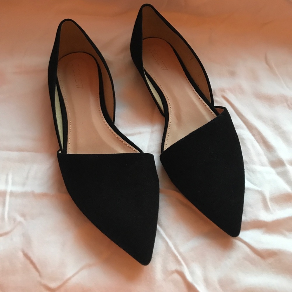 J. Crew Black Pointy Toe Flats