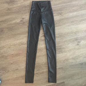 Black faux leather leggings