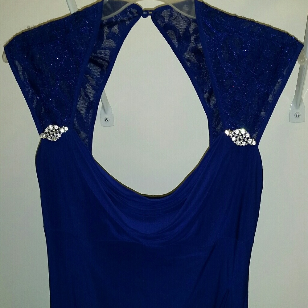 Long Royal Blue Prom Formal Gown