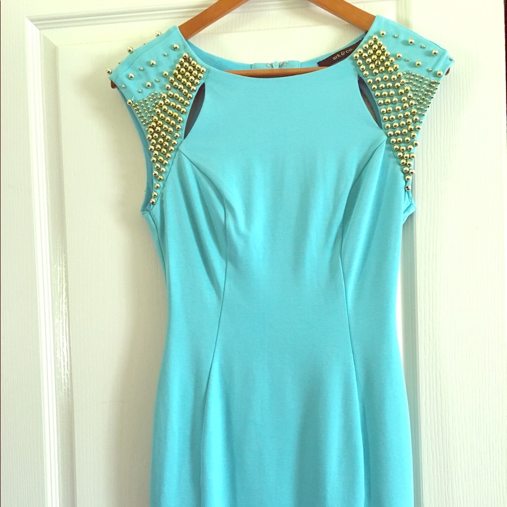 Ocean blue green mini dress