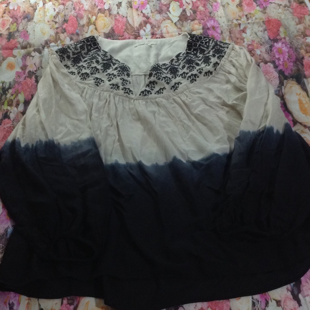 Floreat Peasant Dip dye blouse
