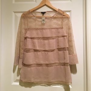 Ann Taylor Silk and Lace Blouse