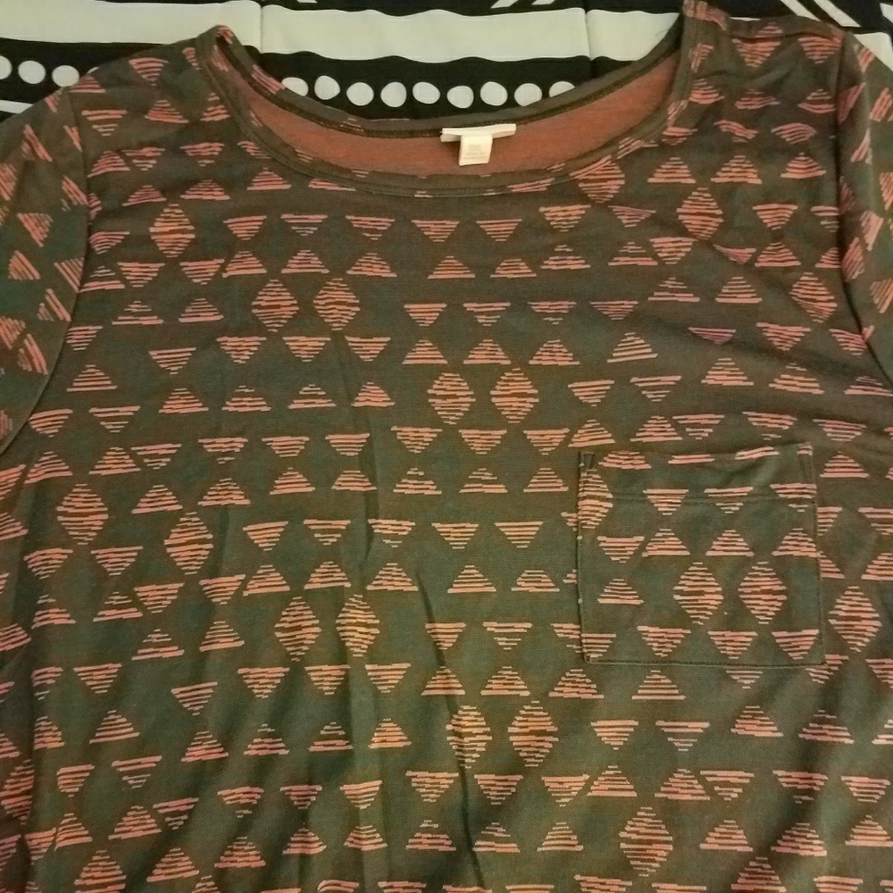 Lularoe Jacquard Carly Coral Charcoal Unicorn 3xl