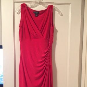 Red/coral mid length dress