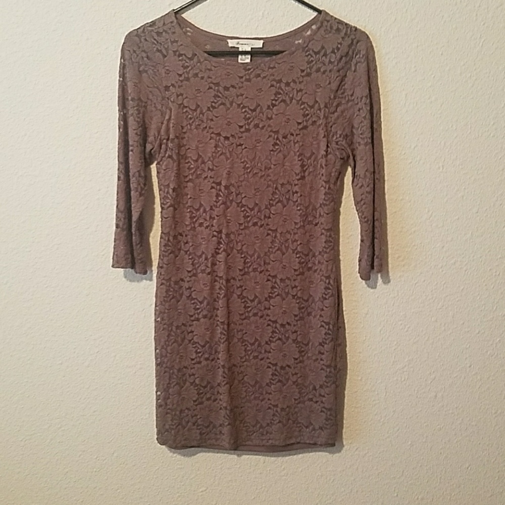 Dark taupe lace dress