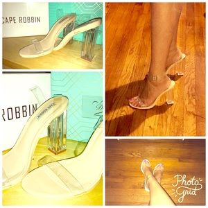 Cute clear block heels