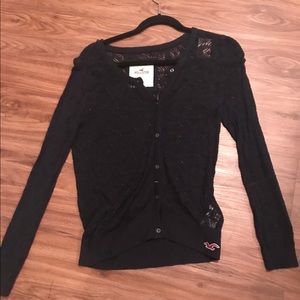 Hollister Navy and Lace Sweater Size L