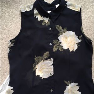 Sheer Floral Sleeveless Top