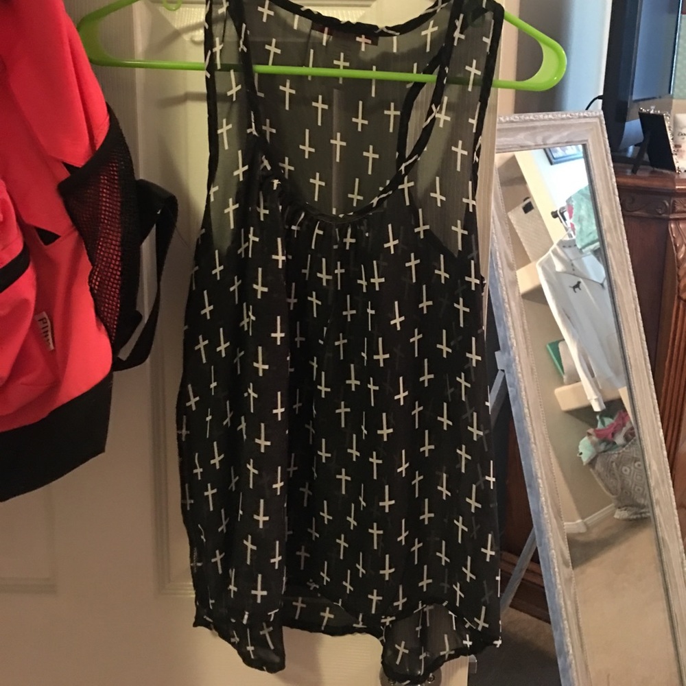 Black shirt with crosses