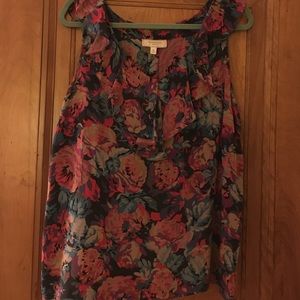 Anthropologie floral silky blouse