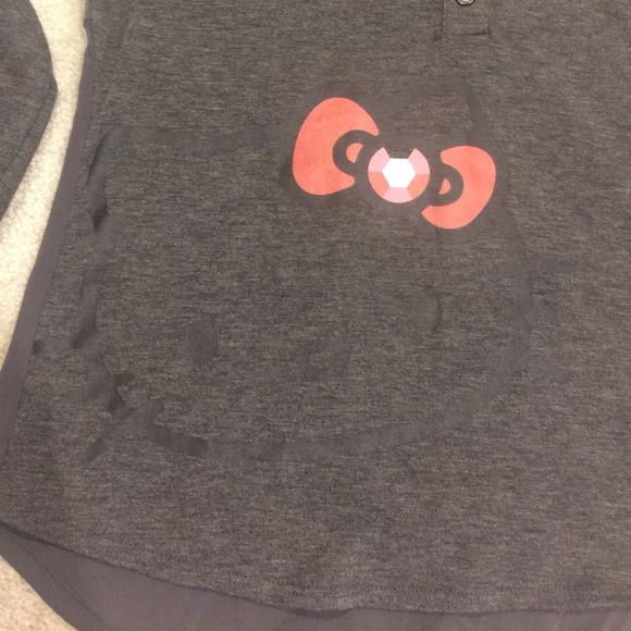 Gray Hello Kitty Half-Cut Sleeve Blouse - Picture 2 of 4
