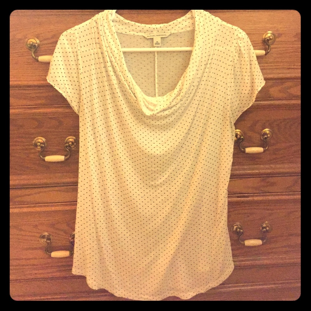 Polka Dot Cowl Neck Shirt