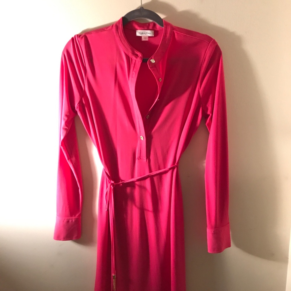 Calvin Klein hot pink sheath dress