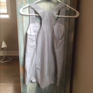 Lululemon- Laser Cut Pin Striped Tank