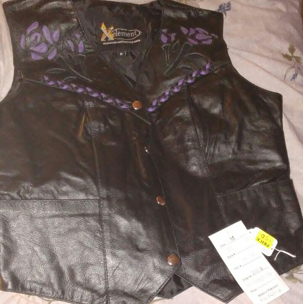 Ladies leather vest brand new
