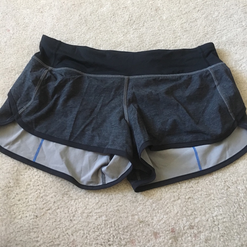 Grey with blue outline Lulu lemon shorts