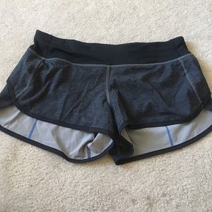 Grey with blue outline Lulu lemon shorts