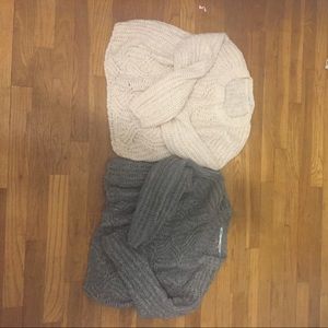 Grey and cream sweaters