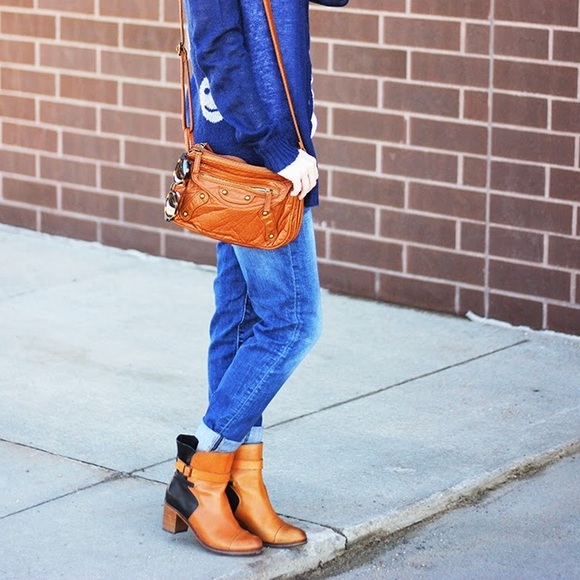 Distressed Color-block Leather Boots - Picture 6 of 8