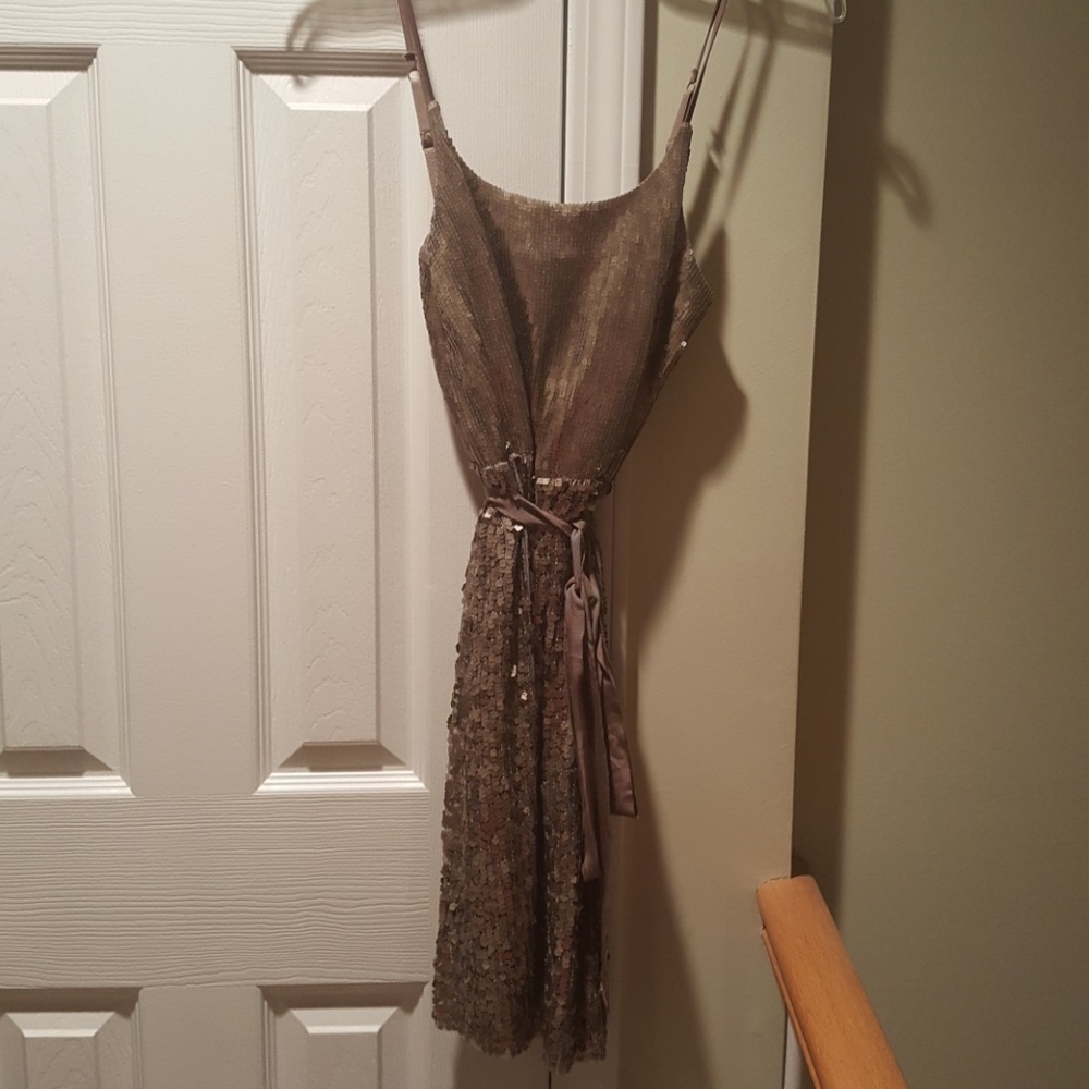 Gold sequin dress