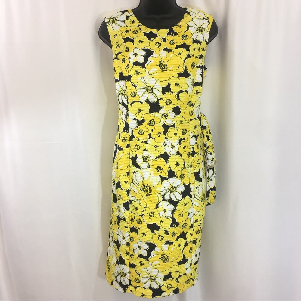 Jones Of New York Yellow Floral Dress