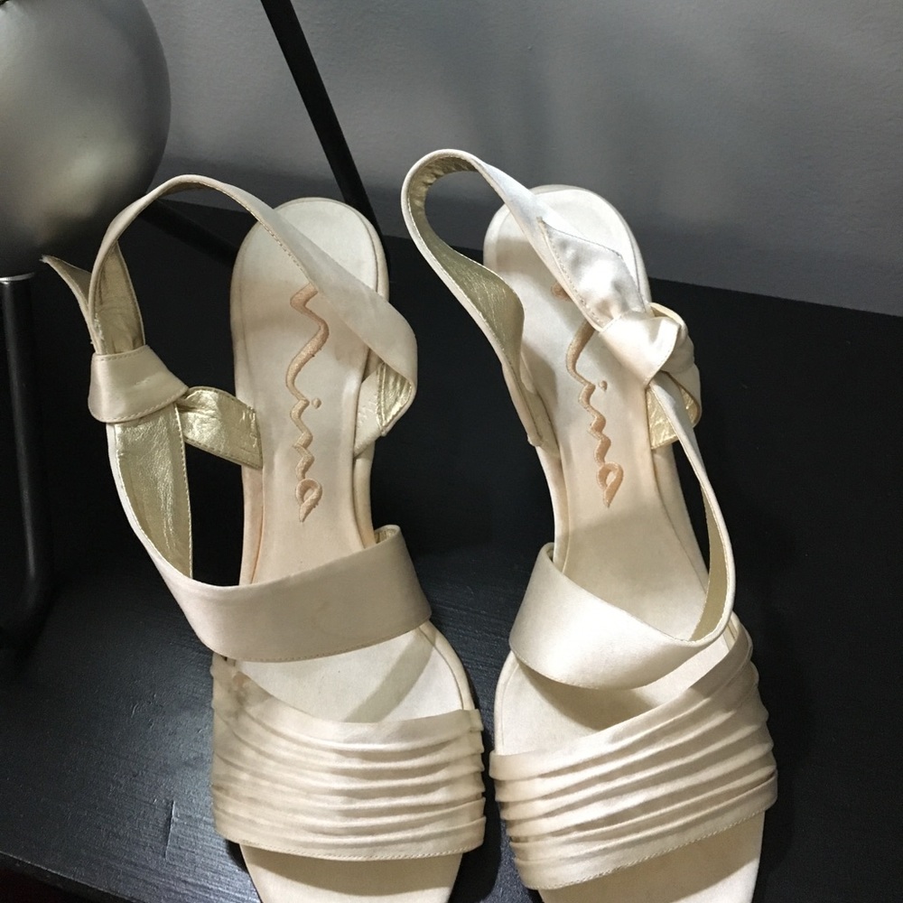 Ivory satin shoes