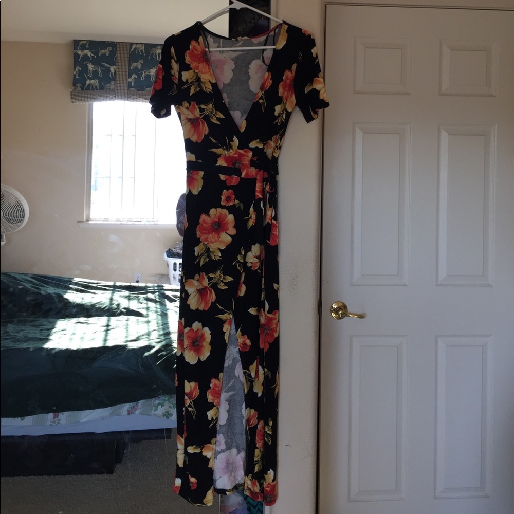 Bold flower maxi dress